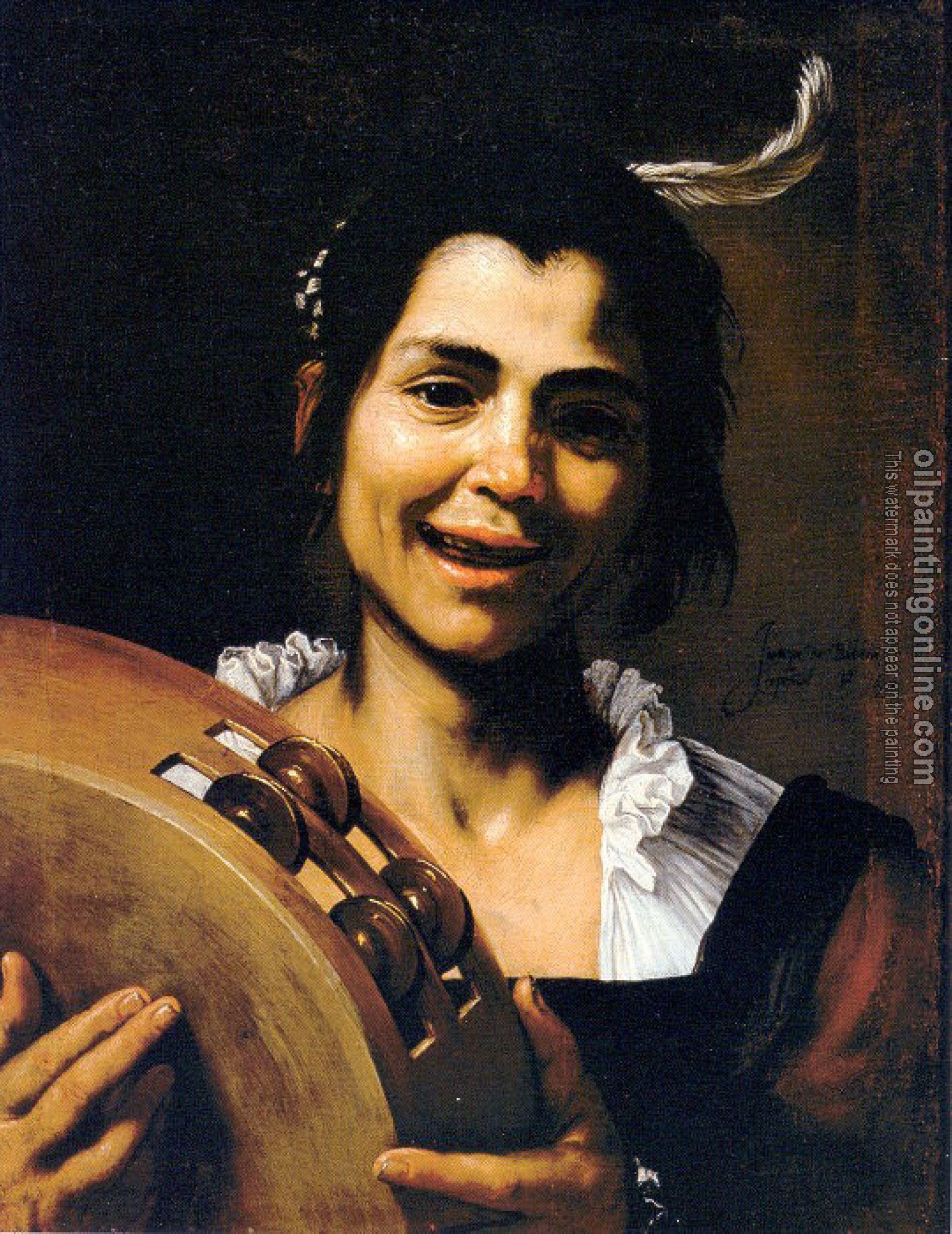 Ribera, Jusepe de - Girl with a Tambourine (Allegory of Hearing)